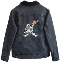 Space Dunk 1 Unisex Sherpa-lined Denim Jacket | Artistshot