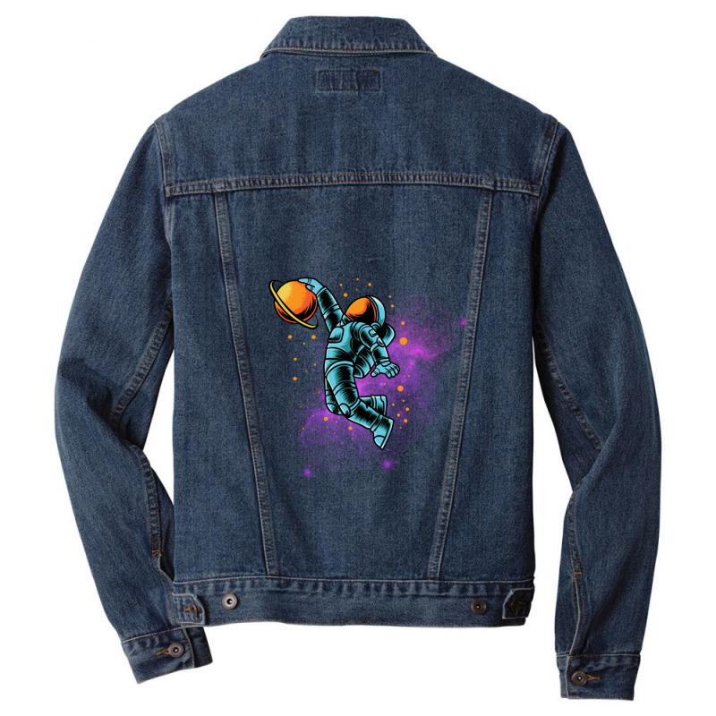 Space Dunk Essential Basketball Astronaut Men Denim Jacket | Artistshot