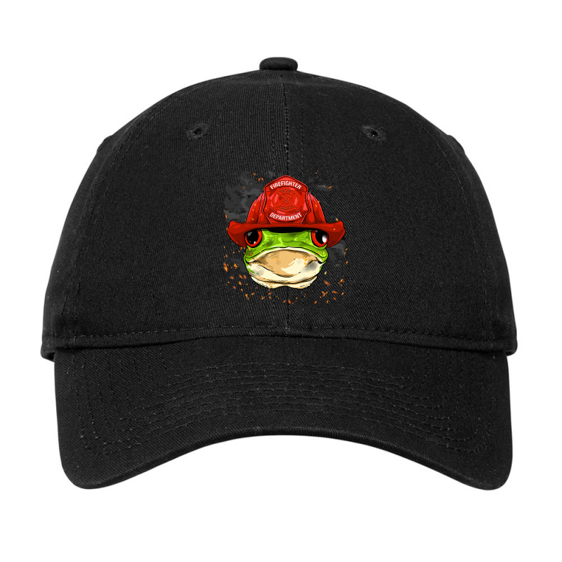 Firefighter Frog Fire Department Fireman Animal Frog Lover 49.png Adjustable Cap by SCOTTALLENZ | Artistshot