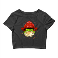 Firefighter Frog Fire Department Fireman Animal Frog Lover 49.png Crop Top | Artistshot