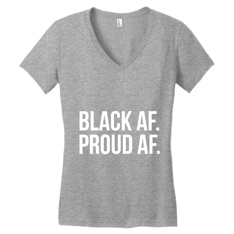 Cool Black History Month T With White Text Black Af Women's Vneck T
