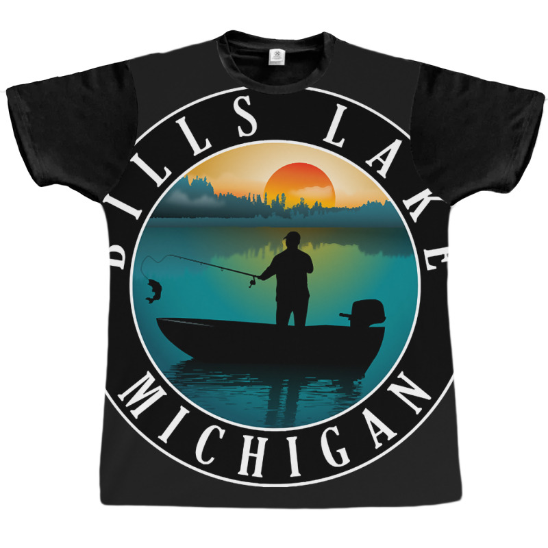 Limited Edition Bills Lake Fishing Michigan Sunset Graphic T-shirt | Artistshot