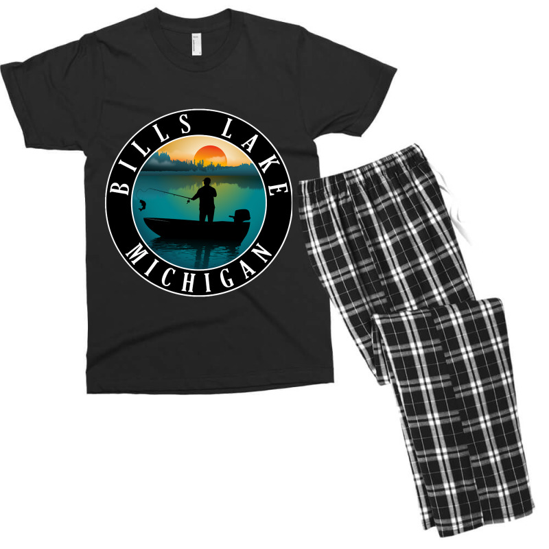 Limited Edition Bills Lake Fishing Michigan Sunset Men's T-shirt Pajama Set | Artistshot