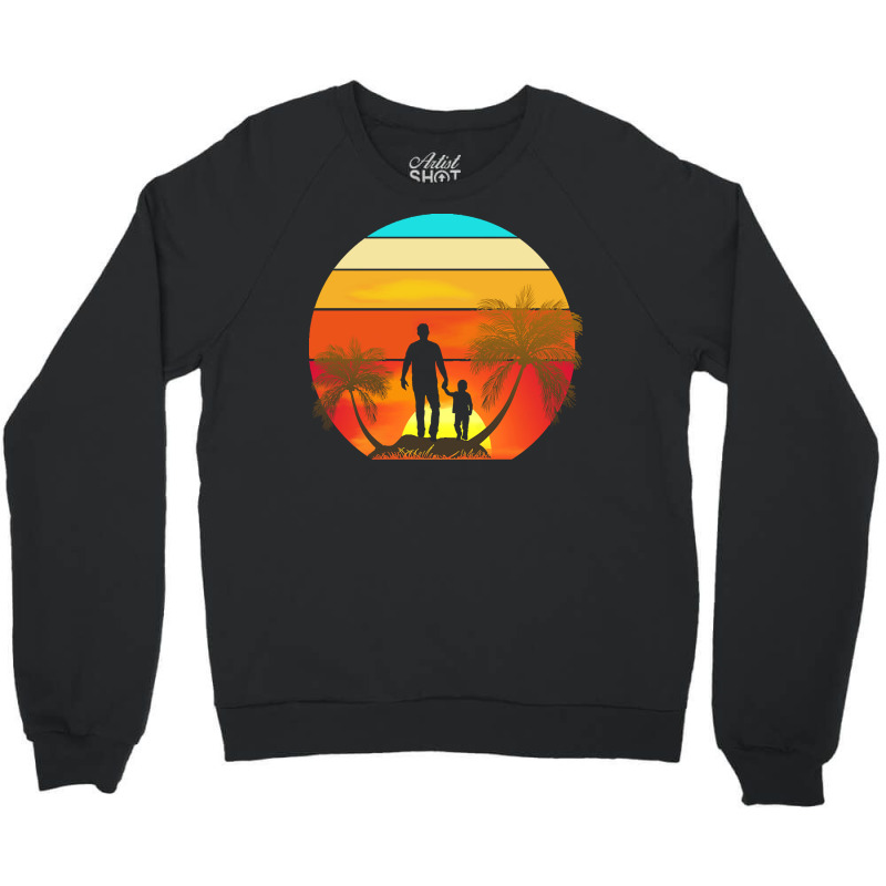 Father And Son Vintage T  Shirt Father And Son Vintage Sunset T  Shirt Crewneck Sweatshirt | Artistshot