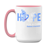 Diabetes Awareness T  Shirt Hope For A Cure  Butterfly Gift Diabetes A 15 Oz Coffee Mug | Artistshot