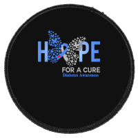 Diabetes Awareness T  Shirt Hope For A Cure  Butterfly Gift Diabetes A Round Patch | Artistshot