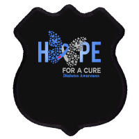 Diabetes Awareness T  Shirt Hope For A Cure  Butterfly Gift Diabetes A Shield Patch | Artistshot