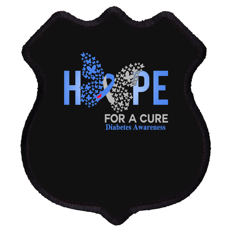 Diabetes Awareness T  Shirt Hope For A Cure  Butterfly Gift Diabetes A Shield Patch by nestor34590 | Artistshot