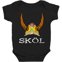 Hot Trend Skol Viking Helmet Nordic Horned Helmet Norse Mythology Baby Bodysuit | Artistshot