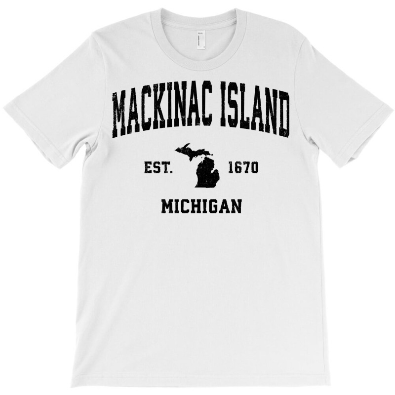 Mackinac Island Michigan Mi Vintage Sports Design Black Prin Sweatshir T-Shirt by caroldian | Artistshot