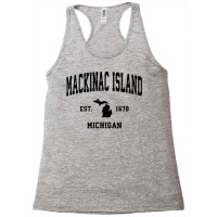 Mackinac Island Michigan Mi Vintage Sports Design Black Prin Sweatshir Racerback Tank | Artistshot