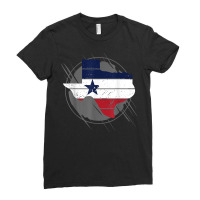 Texas Outline In The Shape Of The Flag Of Southern States, Vintage Des Ladies Fitted T-shirt | Artistshot