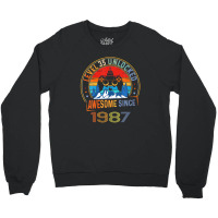 Level 35 Unlocked Gaming Awesome Since 1987 35th Birthday Crewneck Sweatshirt | Artistshot