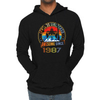 Level 35 Unlocked Gaming Awesome Since 1987 35th Birthday Lightweight Hoodie | Artistshot