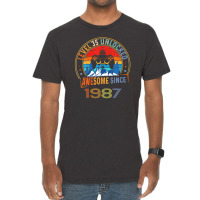 Level 35 Unlocked Gaming Awesome Since 1987 35th Birthday Vintage T-shirt | Artistshot