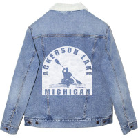 Trending Ackerson Lake Kayaking Michigan Unisex Sherpa-lined Denim Jacket | Artistshot