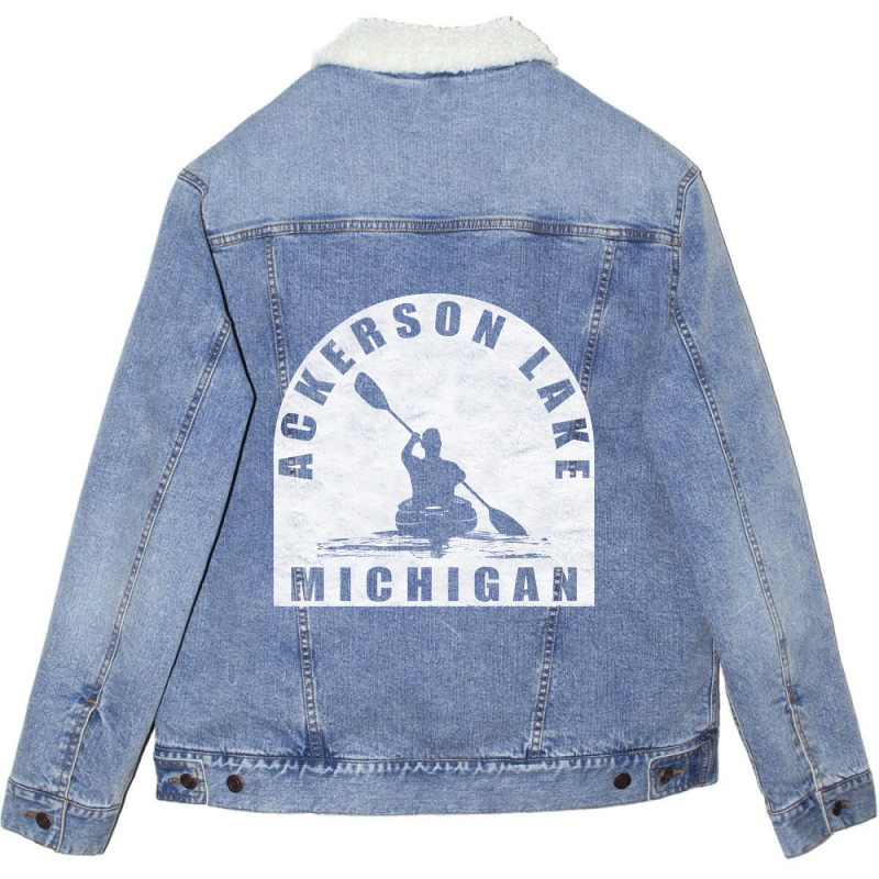 Trending Ackerson Lake Kayaking Michigan Unisex Sherpa-lined Denim Jacket | Artistshot