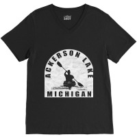 Trending Ackerson Lake Kayaking Michigan V-neck Tee | Artistshot