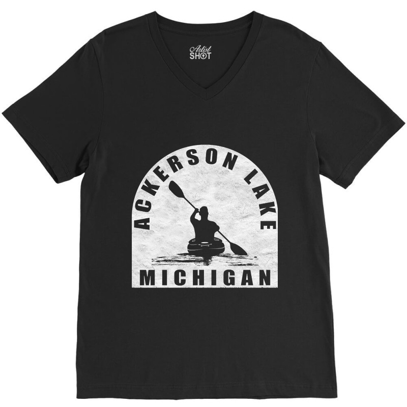 Trending Ackerson Lake Kayaking Michigan V-neck Tee | Artistshot