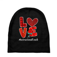 Instructional Coach Valentine Day Love Heart Flower T Shirt Baby Beanies | Artistshot