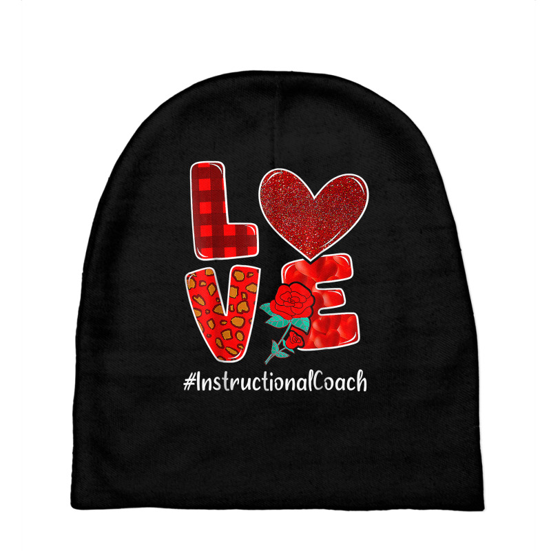 Instructional Coach Valentine Day Love Heart Flower T Shirt Baby Beanies by noelenedh2mar | Artistshot