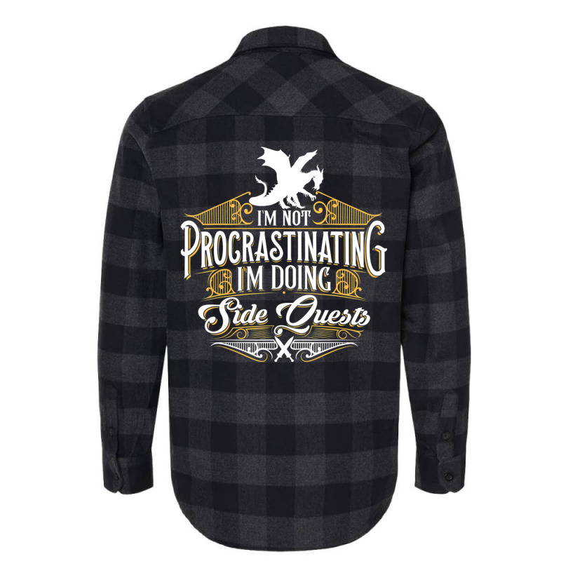 Not Procrastinating Side Quests Funny Rpg Gamer Dragons 1 Flannel Shirt by quilebsapievl | Artistshot