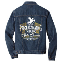 Not Procrastinating Side Quests Funny Rpg Gamer Dragons 1 Men Denim Jacket | Artistshot