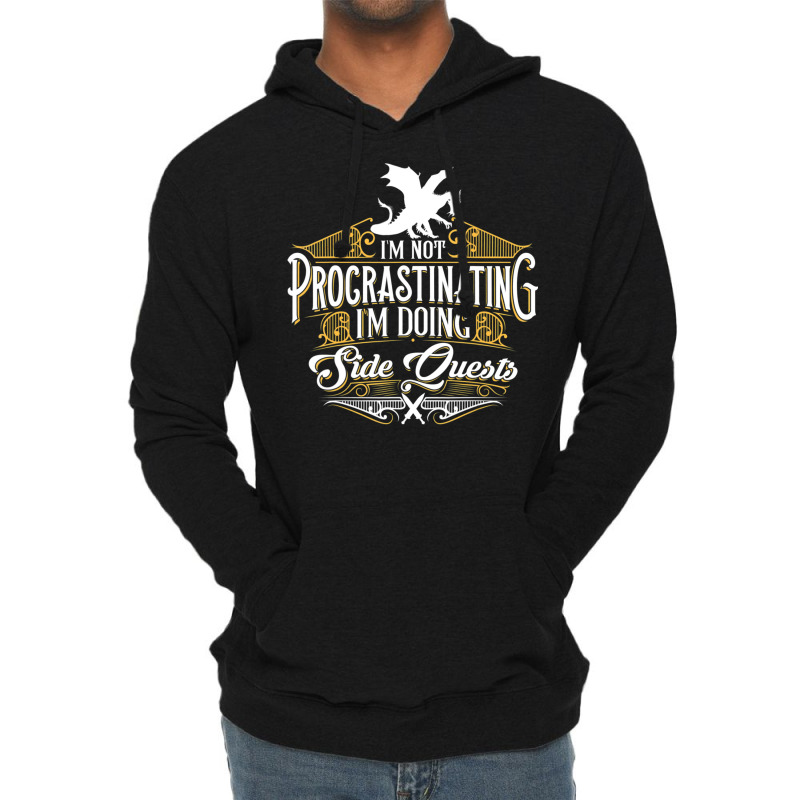 Not Procrastinating Side Quests Funny Rpg Gamer Dragons 1 Lightweight Hoodie by quilebsapievl | Artistshot