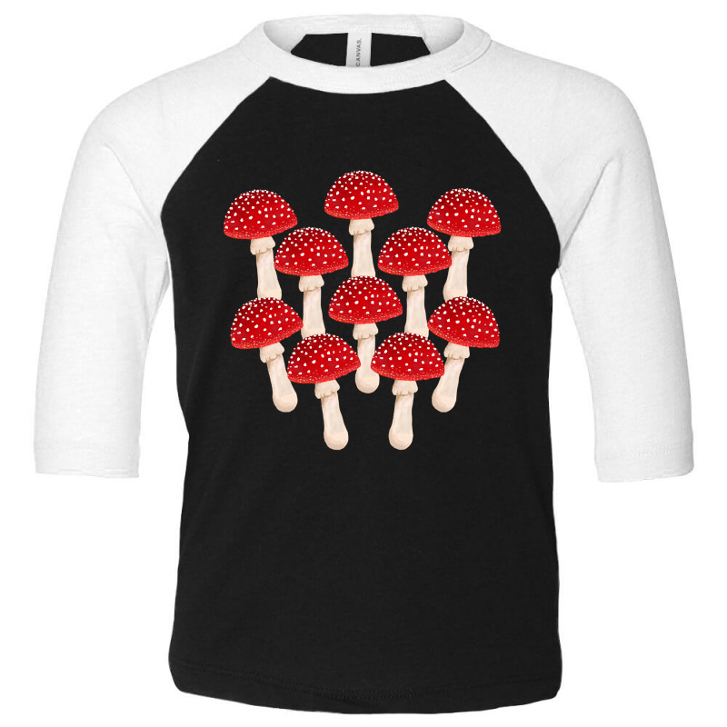 Hot Trend Fly Agaric Red Mushrooms Toddler 3/4 Sleeve Tee by webberkyla | Artistshot