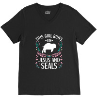 Cute Sea Lion Apparel Women Seal Girls V-neck Tee | Artistshot