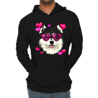 Valentines Day Alaskan Malamute Heart Couples Sled Dog Lover174.png Lightweight Hoodie | Artistshot