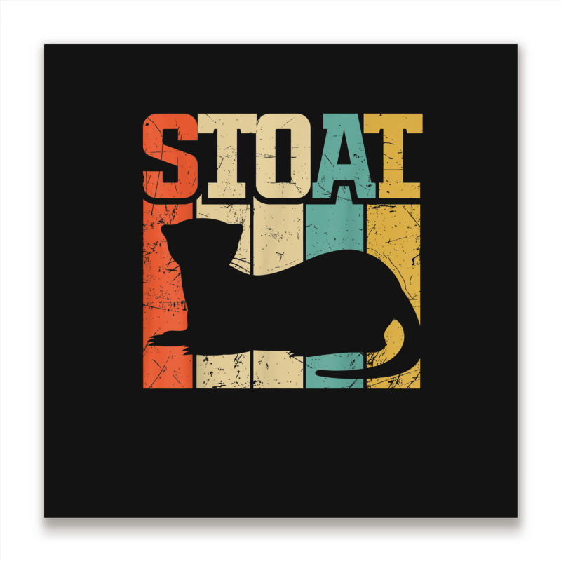 Vintage Stoat Short-tailed Weasel Ermine Metal Print Square | Artistshot