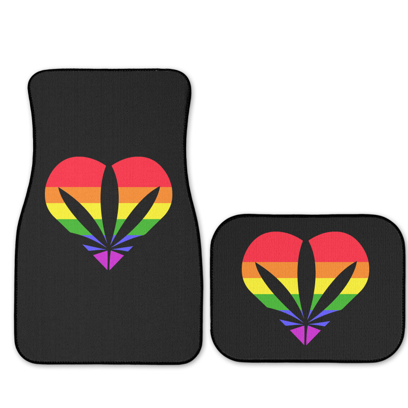 Limited Edition Pride Weed Heart Full Set Car Mats | Artistshot