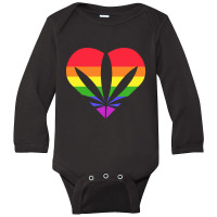 Limited Edition Pride Weed Heart Long Sleeve Baby Bodysuit | Artistshot