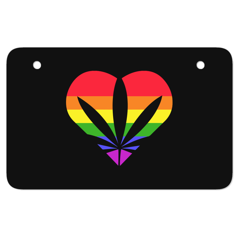 Limited Edition Pride Weed Heart Atv License Plate | Artistshot