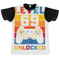 Level 69 Unlocked Shirt 69th Birthday Matching Video Game Graphic T-shirt | Artistshot