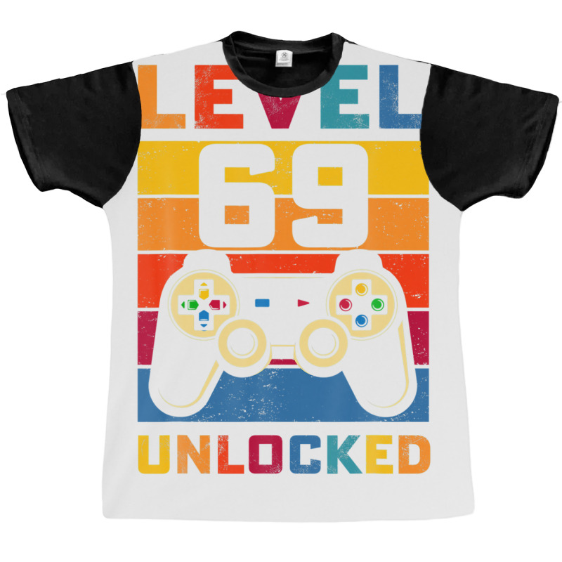 Level 69 Unlocked Shirt 69th Birthday Matching Video Game Graphic T-shirt | Artistshot