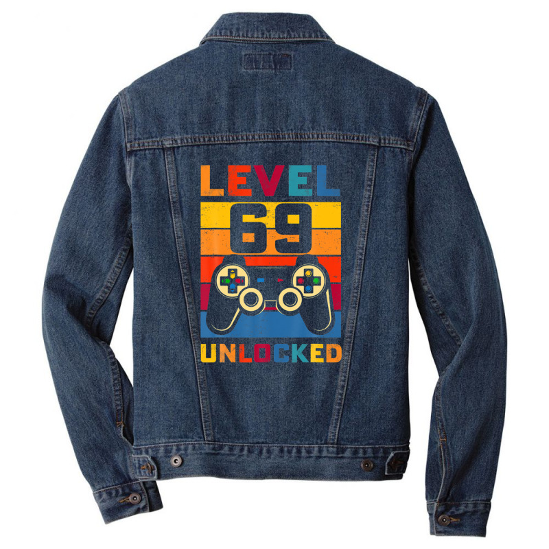 Level 69 Unlocked Shirt 69th Birthday Matching Video Game Men Denim Jacket | Artistshot