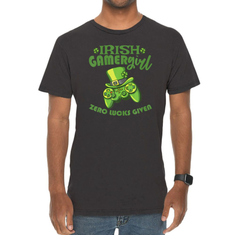 Gamer Girl St Patricks Day Game Gaming Zero Lucks Given Vintage T-shirt | Artistshot