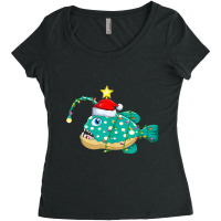 Anglerfish Xmas Lighting Santa Anglerfish Christmas Tree Tank Top Women's Triblend Scoop T-shirt | Artistshot