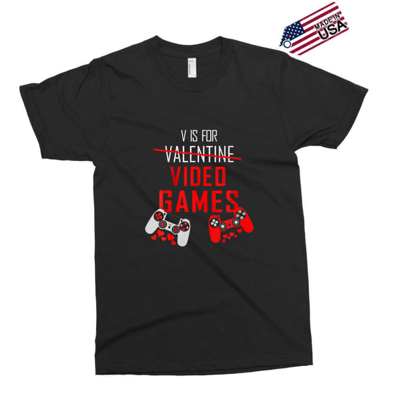 V Is For Video Games Funny Valentines Day Gamer Gift Exclusive T-shirt | Artistshot