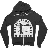 Limited Edition Chancellor Lake Ice Fishing Michigan Zipper Hoodie | Artistshot