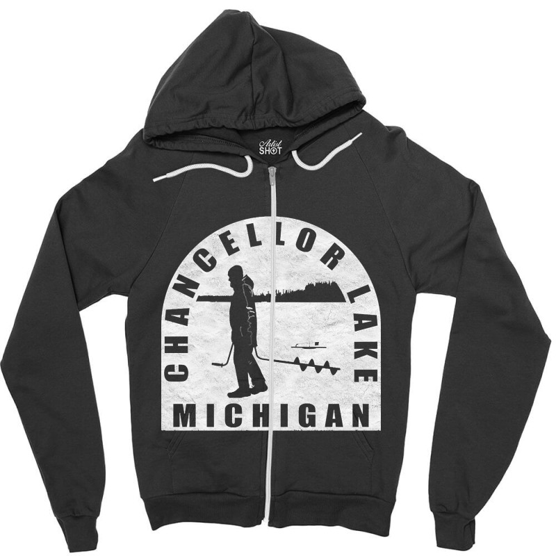 Limited Edition Chancellor Lake Ice Fishing Michigan Zipper Hoodie | Artistshot