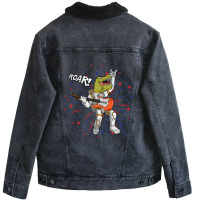 Cool Dinosaur Playing Guitar Unisex Sherpa-lined Denim Jacket | Artistshot