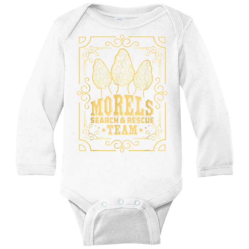 Morels Team Mushroom Hunting Mycologist Mycology Graphic T Shirt Long Sleeve Baby Bodysuit by kylrahal8pot | Artistshot