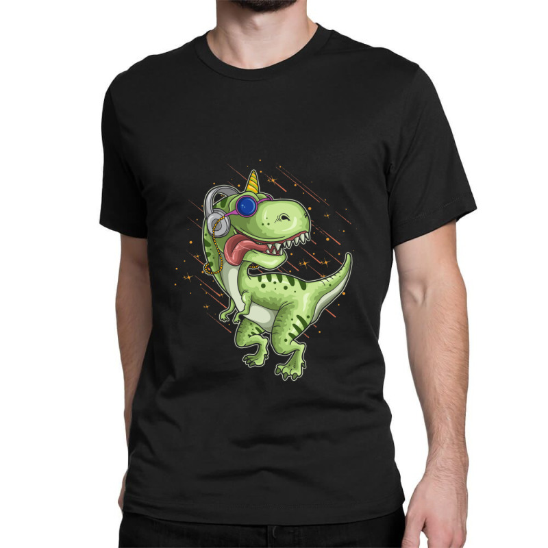 Dino And Headphones T Shirt Premium Classic T-shirt by GEORGESOCE | Artistshot