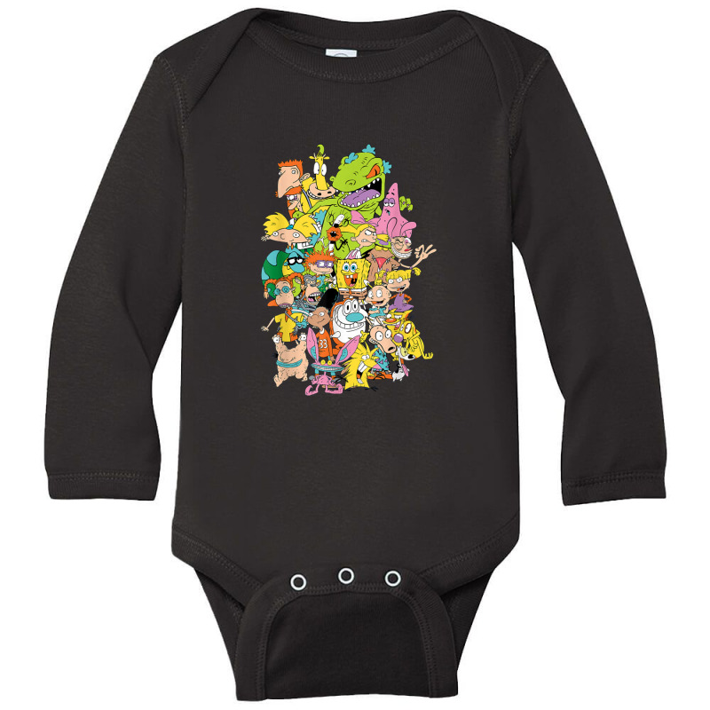 Complete Nick 90s Throwback Character Long Sleeve Baby Bodysuit by rosehowell | Artistshot