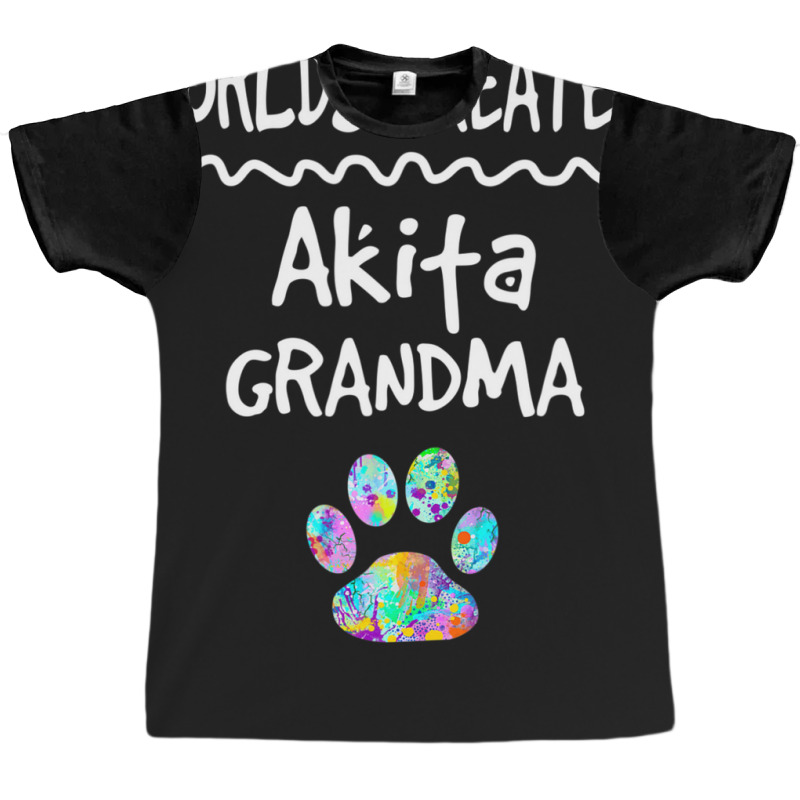 Hot Trend Worlds Greatest Akita Grandma Cute Dog Paw Print Pet Love Graphic T-shirt by hongquangd | Artistshot