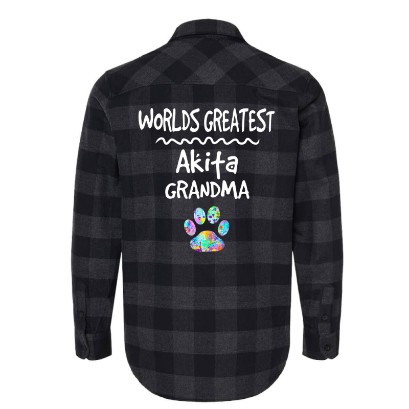 Hot Trend Worlds Greatest Akita Grandma Cute Dog Paw Print Pet Love Flannel Shirt by hongquangd | Artistshot