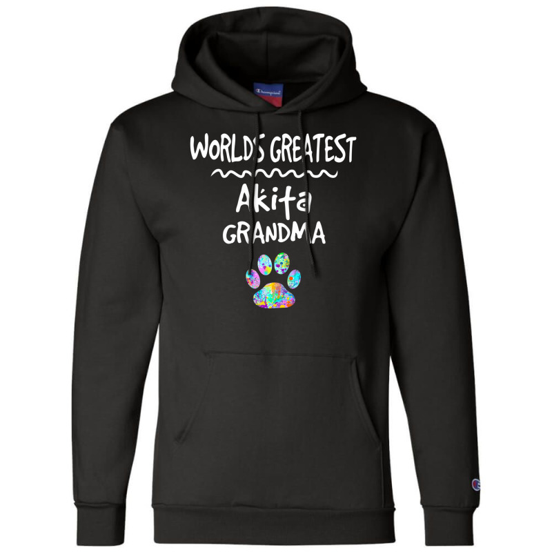 Hot Trend Worlds Greatest Akita Grandma Cute Dog Paw Print Pet Love Champion Hoodie by hongquangd | Artistshot